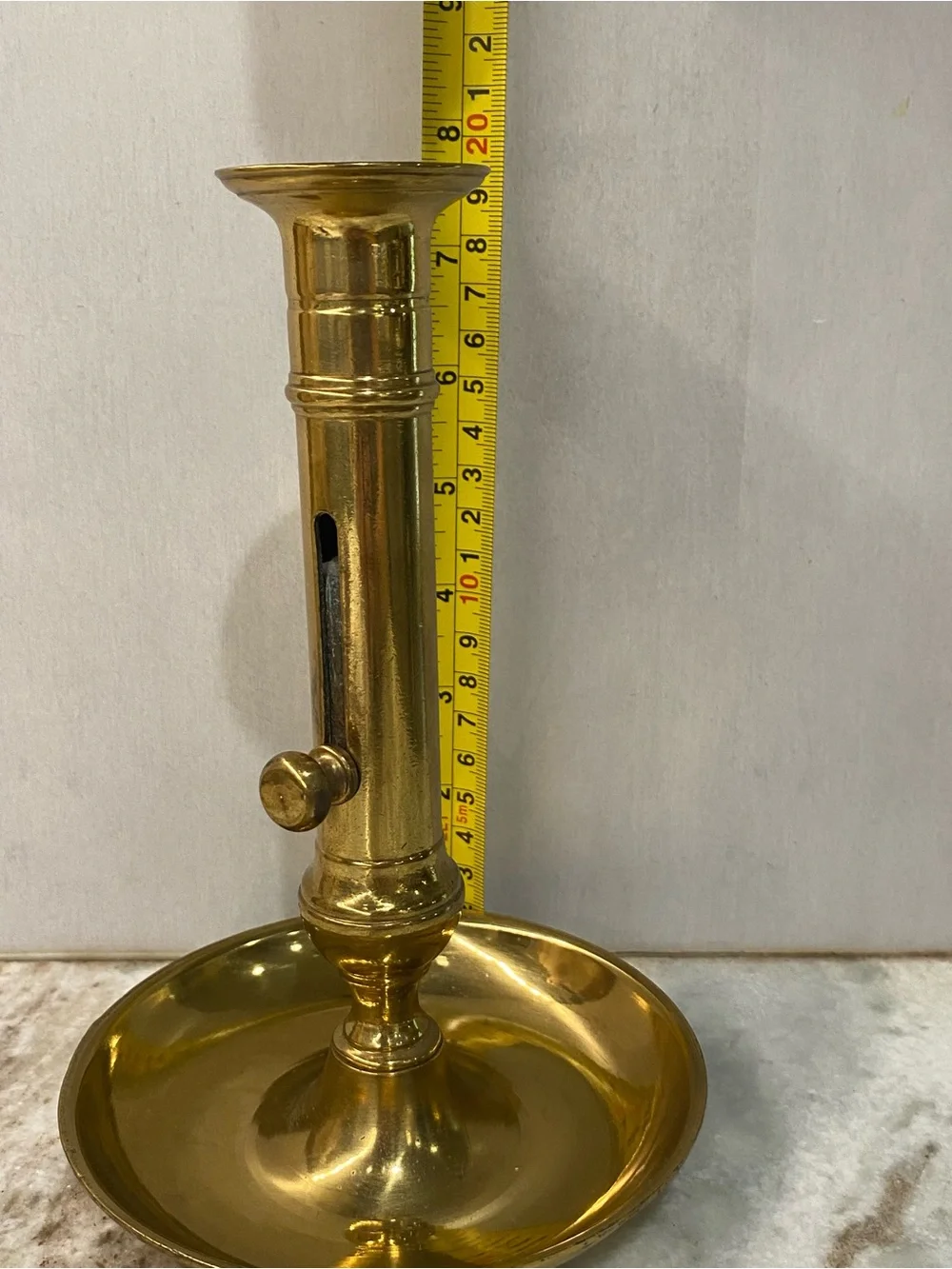 Antique Brass Push Up Ejector Candlestick Vintage Chamberstick Holder